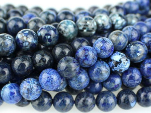 Dakota Stones 6mm Dyed Blue Fossil Coral Round Bead Strand Dakota Stones 6mm Dyed Blue Fossil Coral Round Bead Strand