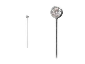 1 1/2 Inch Head Pin .020 with Crystal CZ (Sterling Silver) 1 1/2 Inch Head Pin .020 with Crystal CZ (Sterling Silver)