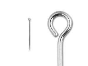 1 1/2-inch Eye Pin, 22 Gauge (Sterling Silver) 1 1/2-inch Eye Pin, 22 Gauge (Sterling Silver)