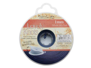 Dazzle It 1.5mm Dark Navy Blue Satin Cord on Reusable Bobbin - 20 yards