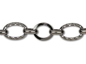 11x7.5mm Gunmetal-Plated Textured and Plain Link Chain by the Foot 11x7.5mm Gunmetal-Plated Textured and Plain Link Chain by the Foot