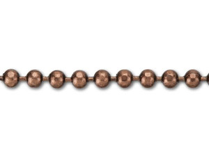 1.5mm Antique Copper-Plated Brass Diamond Cut Ball Chain by the Foot 1.5mm Antique Copper-Plated Brass Diamond Cut Ball Chain by the Foot