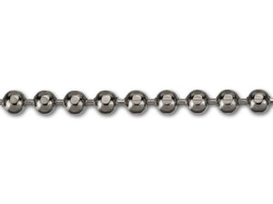 1.5mm Gunmetal-Plated Brass Diamond Cut Ball Chain by the Foot 1.5mm Gunmetal-Plated Brass Diamond Cut Ball Chain by the Foot