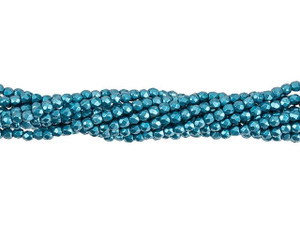 Czech Fire-Polish Bead 2mm ColorTrends Saturated Metallic Quetzal Green (50pc Strand) by Starman Czech Fire-Polish Bead 2mm ColorTrends Saturated Metallic Quetzal Green (50pc Strand) by Starman