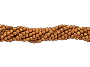 Czech Fire-Polish Bead 2mm ColorTrends Saturated Metallic Russet Orange (50pc Strand) by Starman Czech Fire-Polish Bead 2mm ColorTrends Saturated Metallic Russet Orange (50pc Strand) by Starman