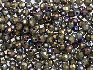 Czech Fire-Polish Bead 2mm Matte Iris Brown (50pc Strand) by Starman Czech Fire-Polish Bead 2mm Matte Iris Brown (50pc Strand) by Starman