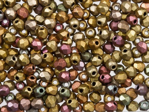Czech Fire-Polish Bead 2mm Matte Metallic Iris Bronze (50pc Strand) by Starman Czech Fire-Polish Bead 2mm Matte Metallic Iris Bronze (50pc Strand) by Starman