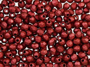 100 Czech Fire Polished 2mm Round Bead Flash Pearl Crystal (00030SC)