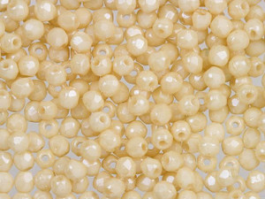 Czech Fire-Polish Bead 2mm Opaque Champagne Luster (50pc Strand) by Starman Czech Fire-Polish Bead 2mm Opaque Champagne Luster (50pc Strand) by Starman