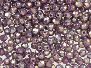 Czech Fire-Polish Bead 2mm Opaque Light Amethyst Iris Luster (50pc Strand) by Starman Czech Fire-Polish Bead 2mm Opaque Light Amethyst Iris Luster (50pc Strand) by Starman