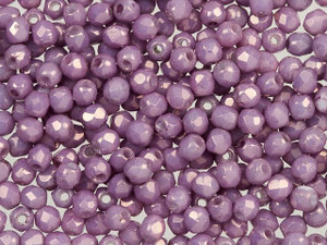 Czech Fire-Polish Bead 2mm Opaque Lilac Luster (50pc Strand) by Starman Czech Fire-Polish Bead 2mm Opaque Lilac Luster (50pc Strand) by Starman