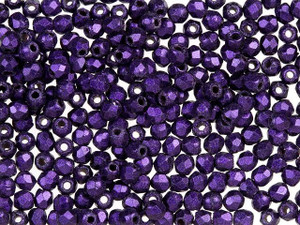 Czech Fire-Polish Bead 2mm Purple Metallic Suede (50pc Strand) by Starman Czech Fire-Polish Bead 2mm Purple Metallic Suede (50pc Strand) by Starman