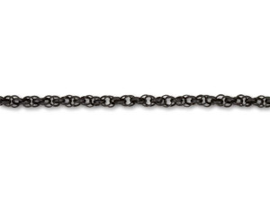 1.6mm Matte Black-Plated Spiral Rope Chain by the Foot