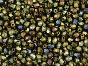 Czech Fire-Polish Bead 3mm Brown Iris (50pc Strand) by Starman Czech Fire-Polish Bead 3mm Brown Iris (50pc Strand) by Starman