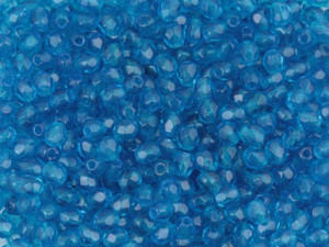 Czech Fire-Polish Bead 3mm Capri Blue (50pc Strand) by Starman Czech Fire-Polish Bead 3mm Capri Blue (50pc Strand) by Starman