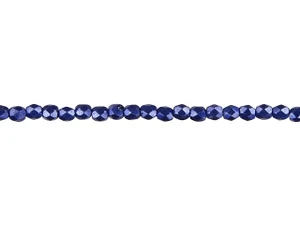Czech Fire-Polish Bead 3mm ColorTrends Saturated Metallic Lapis Blue (50pc Strand) by Starman