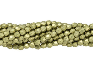 Czech Fire-Polish Bead 3mm ColorTrends Saturated Metallic Limelight (50pc Strand) by Starman Czech Fire-Polish Bead 3mm ColorTrends Saturated Metallic Limelight (50pc Strand) by Starman