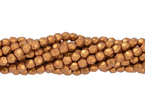 Czech Fire-Polish Bead 3mm ColorTrends Saturated Metallic Russet Orange (50pc Strand) by Starman Czech Fire-Polish Bead 3mm ColorTrends Saturated Metallic Russet Orange (50pc Strand) by Starman