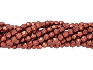 Czech Fire-Polish Bead 3mm ColorTrends Saturated Metallic Valiant Poppy (50pc Strand) by Starman Czech Fire-Polish Bead 3mm ColorTrends Saturated Metallic Valiant Poppy (50pc Strand) by Starman