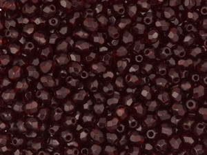 Czech Fire-Polish Bead 3mm Garnet (50pc Strand) by Starman Czech Fire-Polish Bead 3mm Garnet (50pc Strand) by Starman