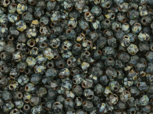 Czech Fire-Polish Bead 3mm Jet Picasso Matte (50pc Strand) by Starman Czech Fire-Polish Bead 3mm Jet Picasso Matte (50pc Strand) by Starman
