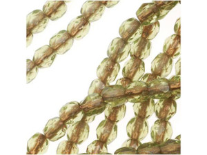 Czech Fire-Polish Bead 3mm Olivine Copper Lined (50pc Strand) by Starman Czech Fire-Polish Bead 3mm Olivine Copper Lined (50pc Strand) by Starman
