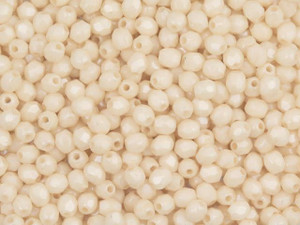 Czech Fire-Polish Bead 3mm Opaque Champagne Luster (50pc Strand) by Starman Czech Fire-Polish Bead 3mm Opaque Champagne Luster (50pc Strand) by Starman