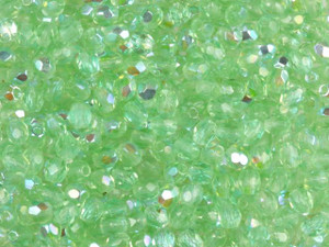 Czech Fire-Polish Bead 3mm Peridot AB (50pc Pack) by Starman Czech Fire-Polish Bead 3mm Peridot AB (50pc Pack) by Starman