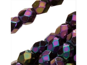 Czech Fire-Polish Bead 3mm Purple Iris (50pc Strand) by Starman