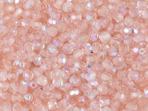 Czech Fire-Polish Bead 3mm Rosaline AB (50pc Pack) by Starman