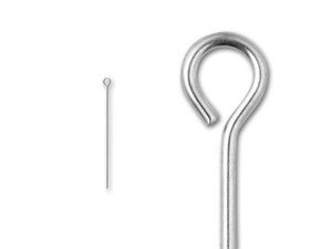 1/2-inch Eye Pin, 24 Gauge (Sterling Silver) 1/2-inch Eye Pin, 24 Gauge (Sterling Silver)