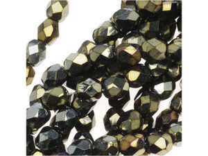 Czech Fire-Polish Bead 4mm Brown Iris (50pc strand) by Starman Czech Fire-Polish Bead 4mm Brown Iris (50pc strand) by Starman
