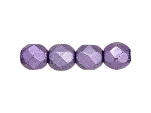 Czech Fire-Polish Bead 4mm ColorTrends Saturated Metallic Crocus Petal (50pc Strand) by Starman Czech Fire-Polish Bead 4mm ColorTrends Saturated Metallic Crocus Petal (50pc Strand) by Starman