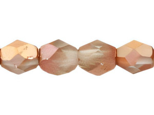 Czech Fire-Polish Bead 4mm Crystal and Copper Matte (50pc strand) by Starman Czech Fire-Polish Bead 4mm Crystal and Copper Matte (50pc strand) by Starman