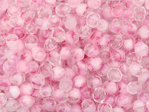 Czech Fire-Polish Bead 4mm Crystal and Pink Porphyr (50pc Strand) by Starman Czech Fire-Polish Bead 4mm Crystal and Pink Porphyr (50pc Strand) by Starman