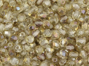 Czech Fire-Polish Bead 4mm Crystal Twilight (50pc strand) by Starman Czech Fire-Polish Bead 4mm Crystal Twilight (50pc strand) by Starman