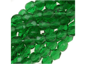 Czech Fire-Polish Bead 4mm Emerald (50pc Strand) by Starman