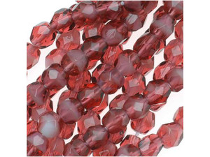 Czech Fire-Polish Bead 4mm Fuchsia Porphyr (50pc strand) by Starman Czech Fire-Polish Bead 4mm Fuchsia Porphyr (50pc strand) by Starman
