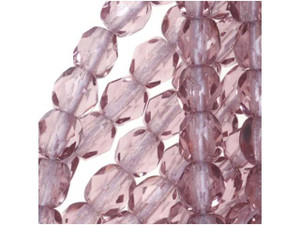 Czech Fire-Polish Bead 4mm Light Amethyst (50pc strand) by Starman Czech Fire-Polish Bead 4mm Light Amethyst (50pc strand) by Starman