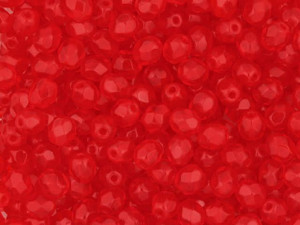 Czech Fire-Polish Bead 4mm Light Siam (50pc strand) by Starman Czech Fire-Polish Bead 4mm Light Siam (50pc strand) by Starman