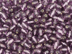 Czech Fire-Polish Bead 4mm Tanzanite Silver Lined (50pc strand) by Starman Czech Fire-Polish Bead 4mm Tanzanite Silver Lined (50pc strand) by Starman