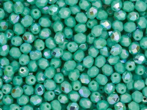 Czech Fire-Polish Bead 4mm Turquoise AB (50pc Strand) by Starman Czech Fire-Polish Bead 4mm Turquoise AB (50pc Strand) by Starman