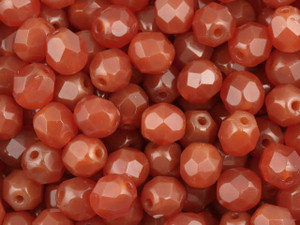 Czech Fire-Polish Bead 6mm Carnelian Opal (25pc Strand) by Starman Czech Fire-Polish Bead 6mm Carnelian Opal (25pc Strand) by Starman