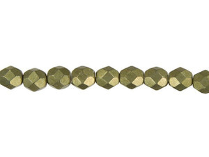 Czech Fire-Polish Bead 6mm ColorTrends Saturated Metallic Golden Lime (25pc Strand) by Starman Czech Fire-Polish Bead 6mm ColorTrends Saturated Metallic Golden Lime (25pc Strand) by Starman