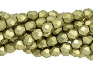 Czech Fire-Polish Bead 6mm ColorTrends Saturated Metallic Limelight (25pc Strand) by Starman Czech Fire-Polish Bead 6mm ColorTrends Saturated Metallic Limelight (25pc Strand) by Starman