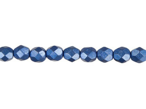 Czech Fire-Polish Bead 6mm ColorTrends Saturated Metallic Navy Peony (25pc Strand) by Starman Czech Fire-Polish Bead 6mm ColorTrends Saturated Metallic Navy Peony (25pc Strand) by Starman