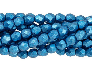 Czech Fire-Polish Bead 6mm ColorTrends Saturated Metallic Nebulas Blue (25pc Strand) by Starman Czech Fire-Polish Bead 6mm ColorTrends Saturated Metallic Nebulas Blue (25pc Strand) by Starman
