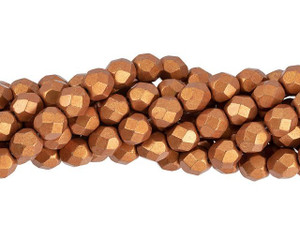 Czech Fire-Polish Bead 6mm ColorTrends Saturated Metallic Russet Orange (25pc Strand) by Starman Czech Fire-Polish Bead 6mm ColorTrends Saturated Metallic Russet Orange (25pc Strand) by Starman