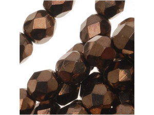 Czech Fire-Polish Bead 6mm Dark Bronze (25pc Strand) by Starman Czech Fire-Polish Bead 6mm Dark Bronze (25pc Strand) by Starman