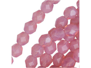 Czech Fire-Polish Bead 6mm Dark Pink Opal (25pc Strand) by Starman Czech Fire-Polish Bead 6mm Dark Pink Opal (25pc Strand) by Starman